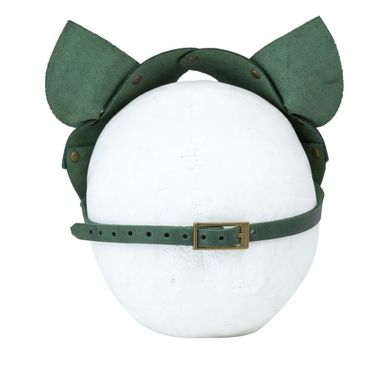 Премиум маска кошечки LOVECRAFT, натуральная кожа, зеленая, подарочная упаковка SO3313 фото