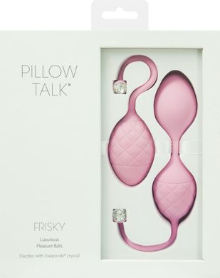 Роскошные вагинальные шарики PILLOW TALK - Frisky Pink с кристаллом, диаметр 3,2см, вес 49-75гр SO2721 фото