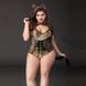 Эротический костюм кошечки JSY «Императрица Китти» Plus Size, Black, боди, шнуровка, хвост, ушки SO8360 фото 1