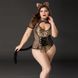 Эротический костюм кошечки JSY «Императрица Китти» Plus Size, Black, боди, шнуровка, хвост, ушки SO8360 фото 2