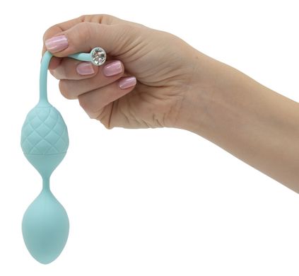Роскошные вагинальные шарики PILLOW TALK - Frisky Teal с кристаллом, диаметр 3,2см, вес 49-75гр SO2722 фото