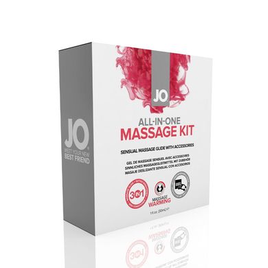 Набір для масажу System JO ALL IN ONE MASSAGE GIFT SET: розігрівальний гель, масажер і свічка SO1517 фото