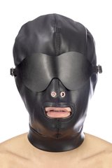 Капюшон для БДСМ со съемной маской Fetish Tentation BDSM hood in leatherette with removable mask SO4672 фото