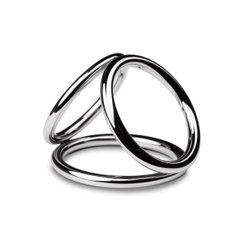 Тройное эрекционное кольцо Sinner Gear Unbendable — Triad Chamber Metal Cock and Ball Ring — Medium SO4618 фото