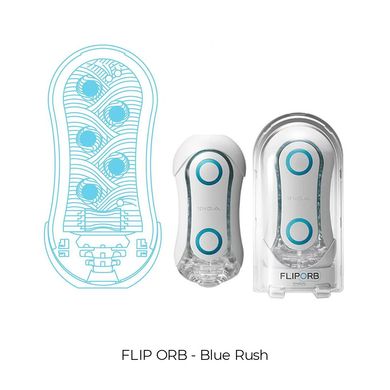 Мастурбатор Tenga Flip Orb — Blue Rush, с изменяемым сжатием, со стимулирующими шариками внутри SO3048 фото