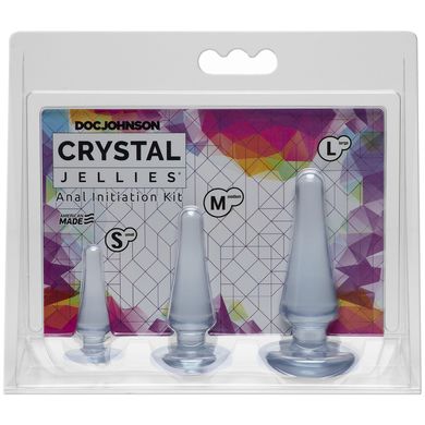 Набор анальных пробок Doc Johnson Crystal Jellies Anal - Clear, макс. диаметр 2см - 3см - 4см SO1976 фото