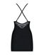 Сатиновый комплект для сна с кружевом Obsessive 828-CHE-1 chemise & thong L/XL, черный, сорочка SO7172 фото 6