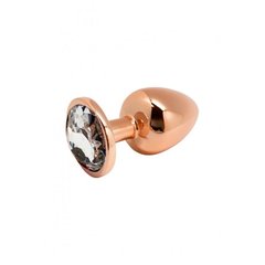 Металлическая анальная пробка Wooomy Tralalo Rose Gold Metal Plug Size M, диаметр 3,4 см, длина 8 см SO7428 фото