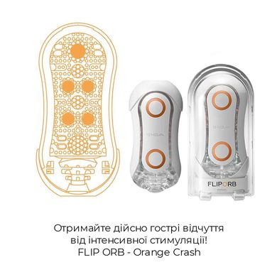 Мастурбатор Tenga Flip Orb — Orange Crash, з можливістю зміни тиску та стимулювальними кульками всер SO3049 фото