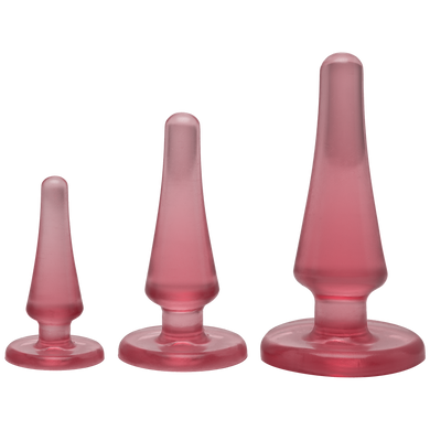 Набор анальных пробок Doc Johnson Crystal Jellies - Pink, макс. диаметр 2см - 3см - 4см SO1975 фото