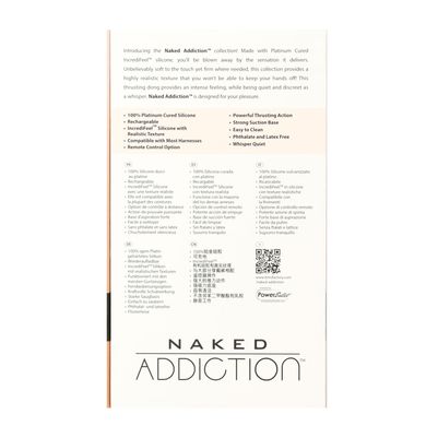 Фалоімітатор-пульсатор Naked Addiction 6.5″ Thrusting Dong With Remote, рухи вперед-назад, пульт ДК SO7756 фото