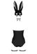 Эротический костюм кролика Obsessive Bunny costume S/M, black, боди, чокер, гартеры, чулки, маска SO7701 фото 4
