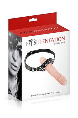 Кляп с двойным фаллоимитатором Fetish Tentation Double Penis Gag Flesh SO5989 фото