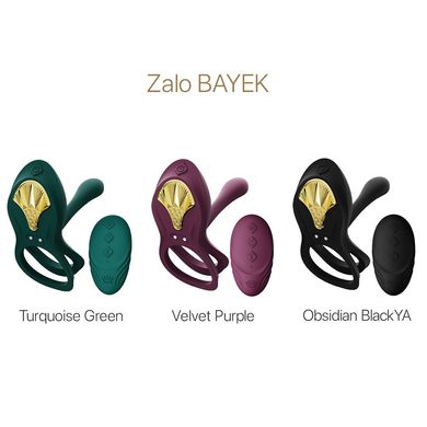 Смарт-эрекционное кольцо Zalo - BAYEK Velvet Purple, двойное с вводимой частью, пульт ДУ SO6645 фото