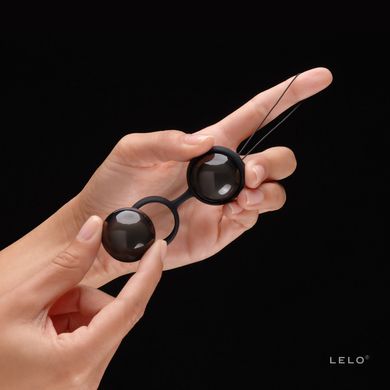 Вагинальные шарики LELO Luna Beads Noir Black, смещенный центр тяжести, диаметр 2,9 см, 2х37 г SO8685 фото