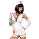 Еротичний костюм медсестри Obsessive Emergency dress S/M, white, сукня, стринги, рукавички, чепчик, SO7704 фото 1