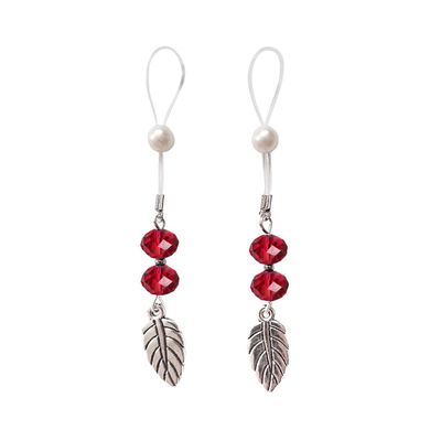 Сексуальные украшения для сосков с листиком Nipple Jewelry Leaf, цвет красный SO5396 фото