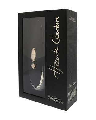 Люксовий вакуумний стимулятор Satisfyer Luxury Haute Couture Black із вставкою зі шкіри SO2466 фото