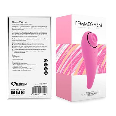 Пульсатор для клитора плюс вибратор FeelzToys - FemmeGasm Tapping & Tickling Vibrator Pink SO4579 фото