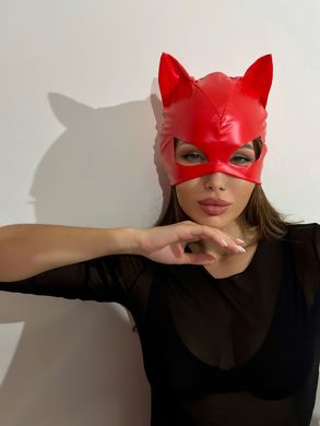Лакована маска "Кішка" D&A червона SO7517 фото