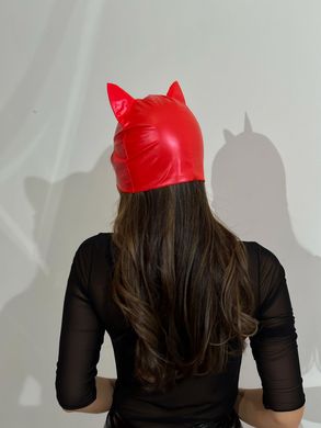Лакована маска "Кішка" D&A червона SO7517 фото