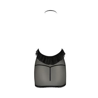 Сорочка прозрачная приталенная ERZA CHEMISE black L/XL - Passion, трусики PS26004 фото