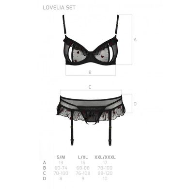 Сексуальный комплект с поясом для чулок LOVELIA SET black L/XL - Passion SO4777 фото