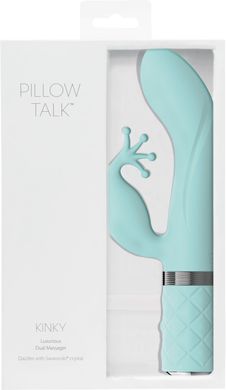 Роскошный вибратор-кролик Pillow Talk - Kinky Teal с кристаллом Сваровски, мощный SO2716 фото