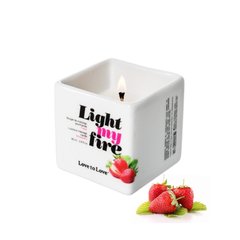 Масажна свічка Love To Love LIGHT MY FIRE Strawberry (80 мл) без парабенів і консервантів SO1398 фото