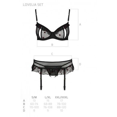 Сексуальный комплект с поясом для чулок LOVELIA SET black S/M - Passion SO4778 фото