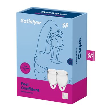 Набор менструальных чаш Satisfyer Feel Confident (Transparent), 15мл и 20мл, мешочек для хранения SO7791 фото