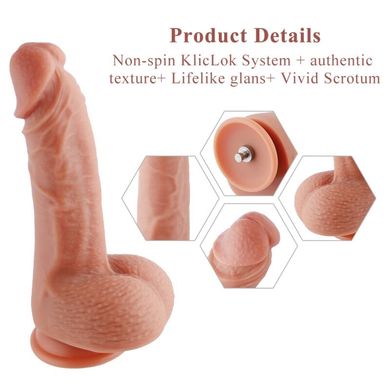 Ультрареалістичний фалоімітатор для секс-машин Hismith 8.3″ 2-layers Silicone Flesh Dildo, 2-шаровий SO6204 фото